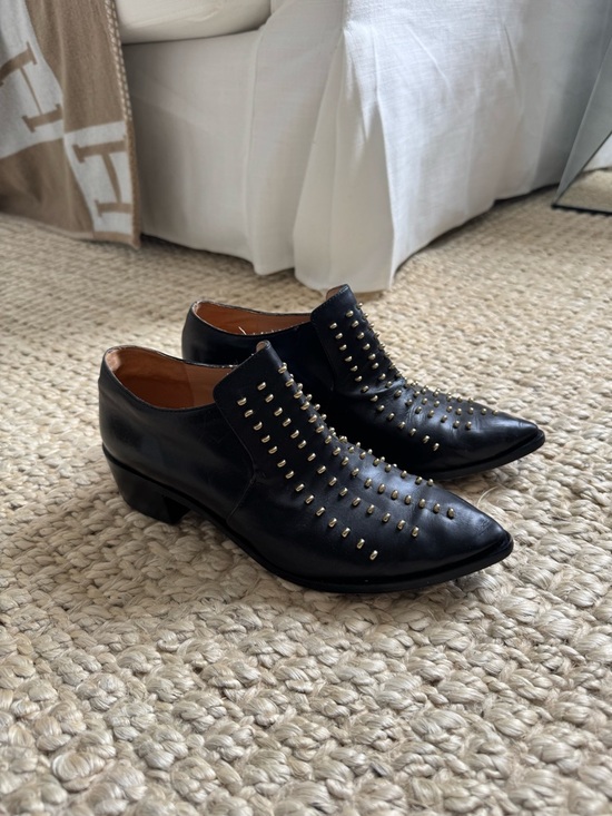 Vince Camuto Shoes - Vince Camuto Signature Black Leather Studded Western Ankle Boots $350 premium